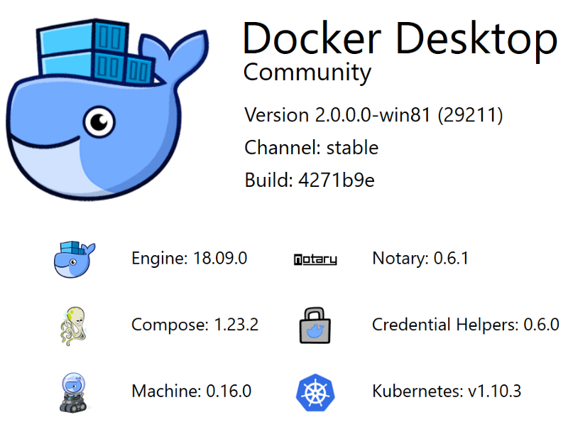 Docker desktop dialog