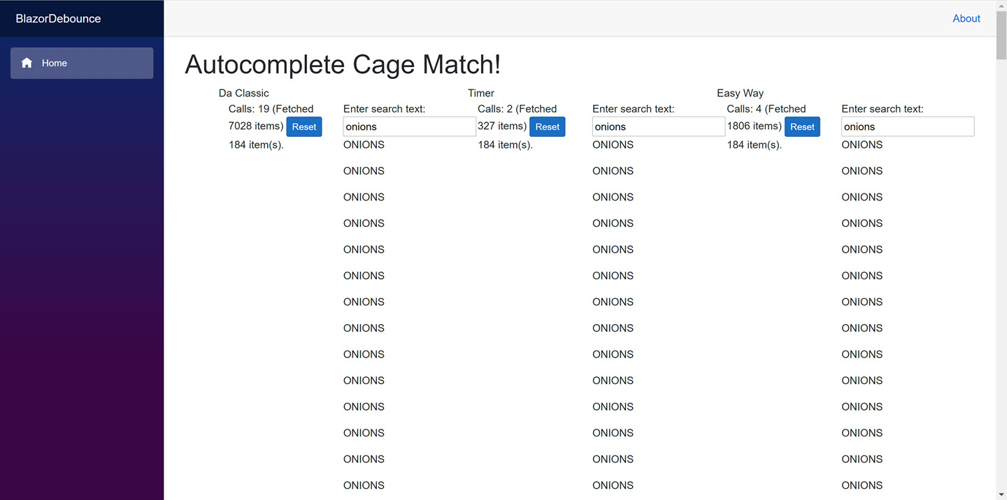 Autocomplete cage match